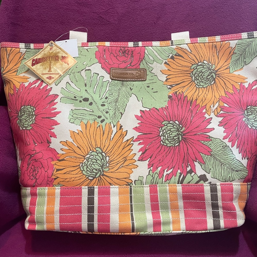 Caribbean Joe Canvas Beach Tote